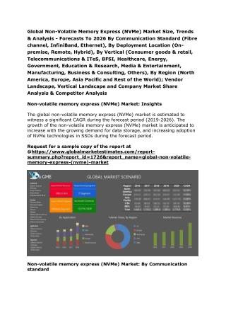 Global Non-Volatile Memory Express (NVMe) Market Size, Trends & Analysis - Forecasts To 2026