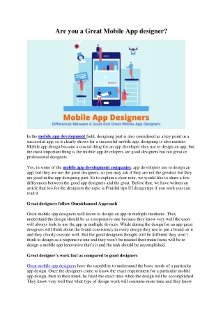Are you a Great Mobile App designer?- 360Edukraft