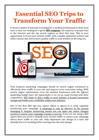 Essential SEO Trips to Transform Your Traffic