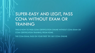 100% PASS Cisco CCNA without exam or training