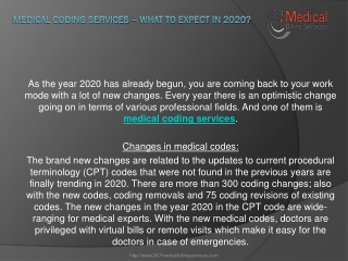 Medical coding services – what to expect in 2020?