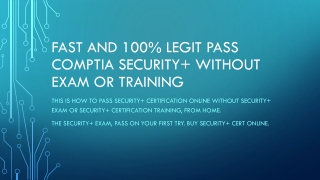 100% PASS CompTIA Security  without exam or training