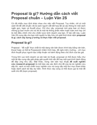 Proposal là gì? Hướng dẫn cách viết Proposal chuẩn–Luận Văn 2S