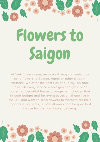 Flowers to Saigon