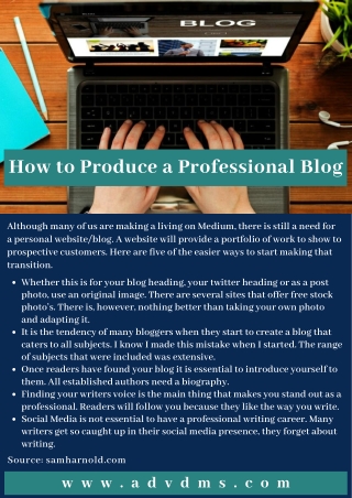 How to Produce a Professional Blog