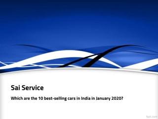 Which are the 10 best-selling cars in India in January 2020