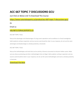 ACC 667 TOPIC 7 DISCUSSIONS GCU