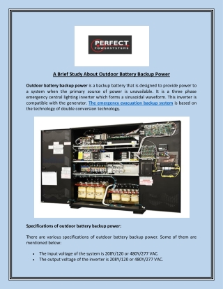 A Brief Study About Outdoor Battery Backup Power
