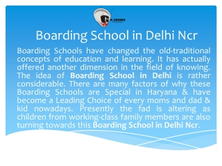 Boarding School in Delhi Ncr