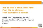 How to Write a World Class Paper From title to references From submission to revision