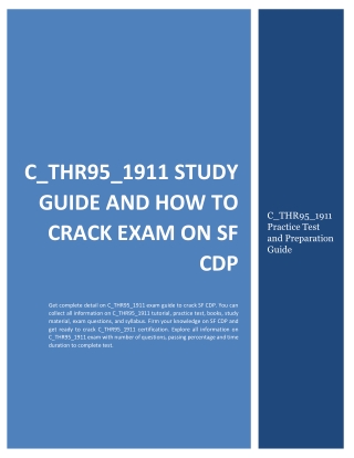 C_THR95_1911 STUDY GUIDE AND HOW TO CRACK EXAM ON SF CDP