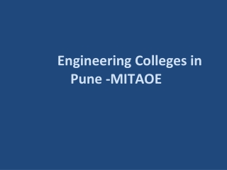 Top Engineering Colleges in Pune -  MITAOE