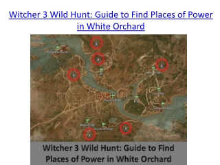 Witcher 3 Wild Hunt: Guide to Find Places of Power in White Orchard