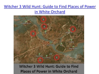 Witcher 3 Wild Hunt: Guide to Find Places of Power in White Orchard