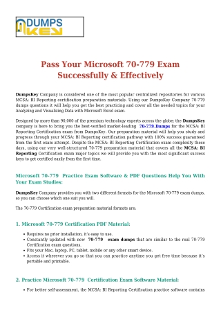 Buy Microsoft 70-779 [2020] Exam Dumps - Secret To Pass