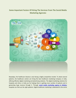 Some Important Factors Of Hiring The Services From The Social Media Marketing Agencies