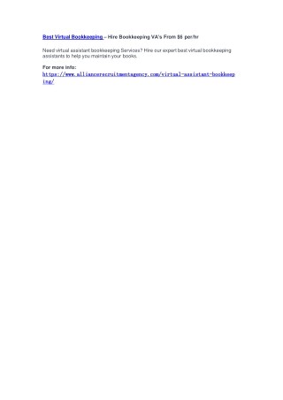 Best Virtual Bookkeeping – Hire Bookkeeping VA’s From $6 per/hr