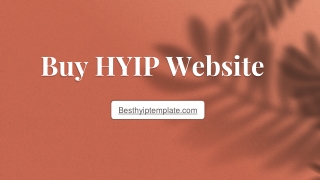 Buy HYIP Website