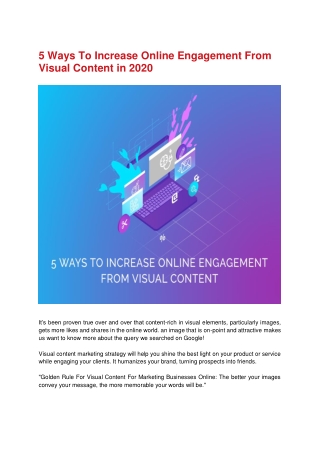 Top 5 Ways To Increase Online Engagement From Visual Content