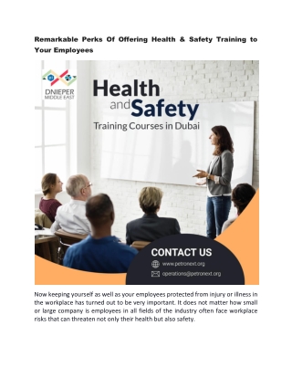 Health and Safety Training Courses in Dubai