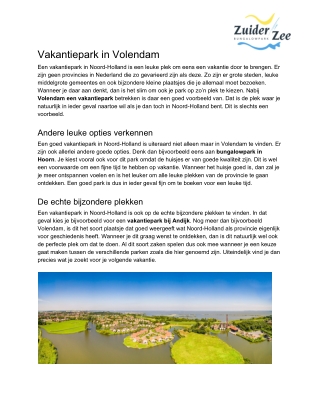 Vakantiepark in Volendam