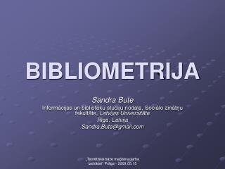 BIBLIOMETRIJA