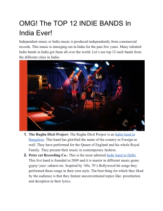 OMG! The TOP 12 INDIE BANDS In India Ever!