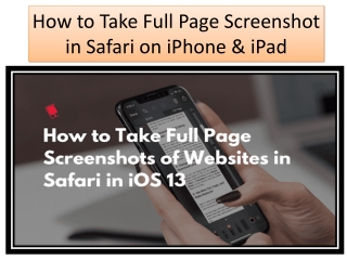 How to Take Full Page Screenshot in Safari on iPhone & iPad