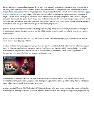 Peranti Lunak Sbobet Online Backtesting Program Statistik Sepak Bola