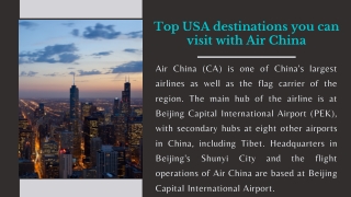 Air China Flight Destinations