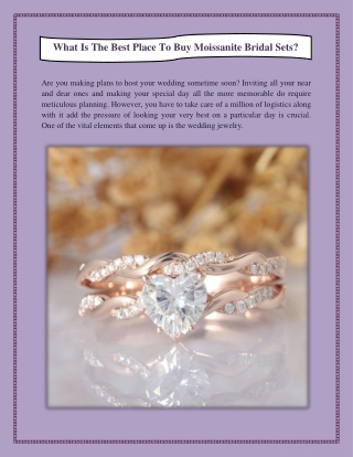 What Is The Best Place To Buy Moissanite Bridal Sets?