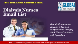 Dialysis Nurses Email List