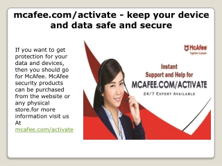 mcafee.com/activate - keep your device and data safe and secure