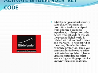 bitdefender.com/activate | DOWNLOAD AND INSTALL BITDEFENDER  KEY CODE