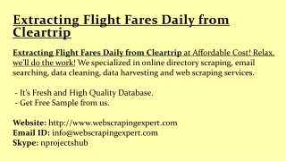 Extracting Flight Fares Daily from Cleartrip