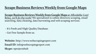 Scrape Business Reviews Weekly from Google Maps