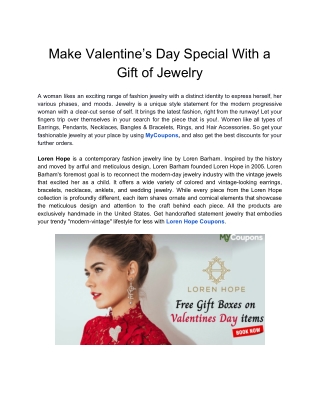 Make Valentine’s Day Special With a Gift of Jewelry