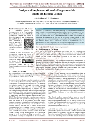 Design and Implementation of A Programmable Bluetooth Electric Cooker