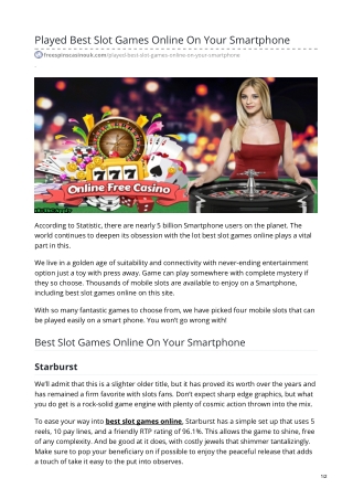 Played Best Slot Games Online On Your Smartphone