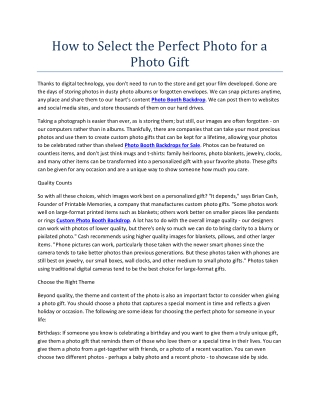 How to Select the Perfect Photo for a Photo Gift