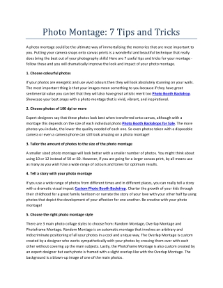 Photo Montage: 7 Tips and Tricks