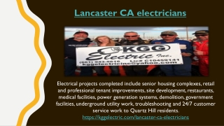 Lancaster CA. Electrician