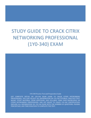 Study Guide to Crack Citrix networking professional (1Y0-340) Certification Exam