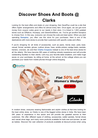 Discover Shoes And Boots @  Clarks