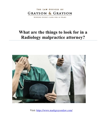 Highly skilled Radiology malpractice attorney | Grayson & Grayson