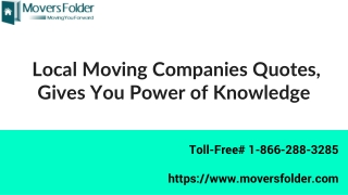 Local Moving Companies Quotes - Gain Power of Knowledge