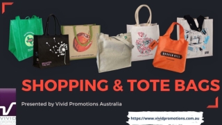 Vivid Promotions | Slide of Imprinted Shopping and Tote Bags