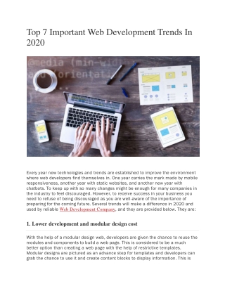 Top 7 Important Web Development Trends In 2020