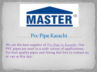 Pvc Pipe Karachi