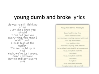 young dumb and broke lyrics